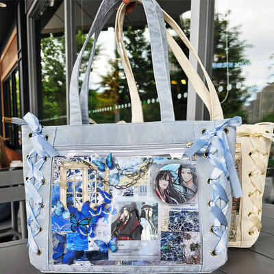 魔道祖师魏无羡蓝忘机吧唧谷子痛包单肩包大容量二次元学生通勤包