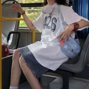 短袖 女学生韩版 夏季 t恤女宽松纯棉半袖 上衣女ins潮半袖 女2024新款