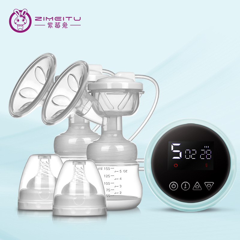 Breast pump双边电动吸奶器静音吸力大挤奶挤乳器 跨境亚马逊
