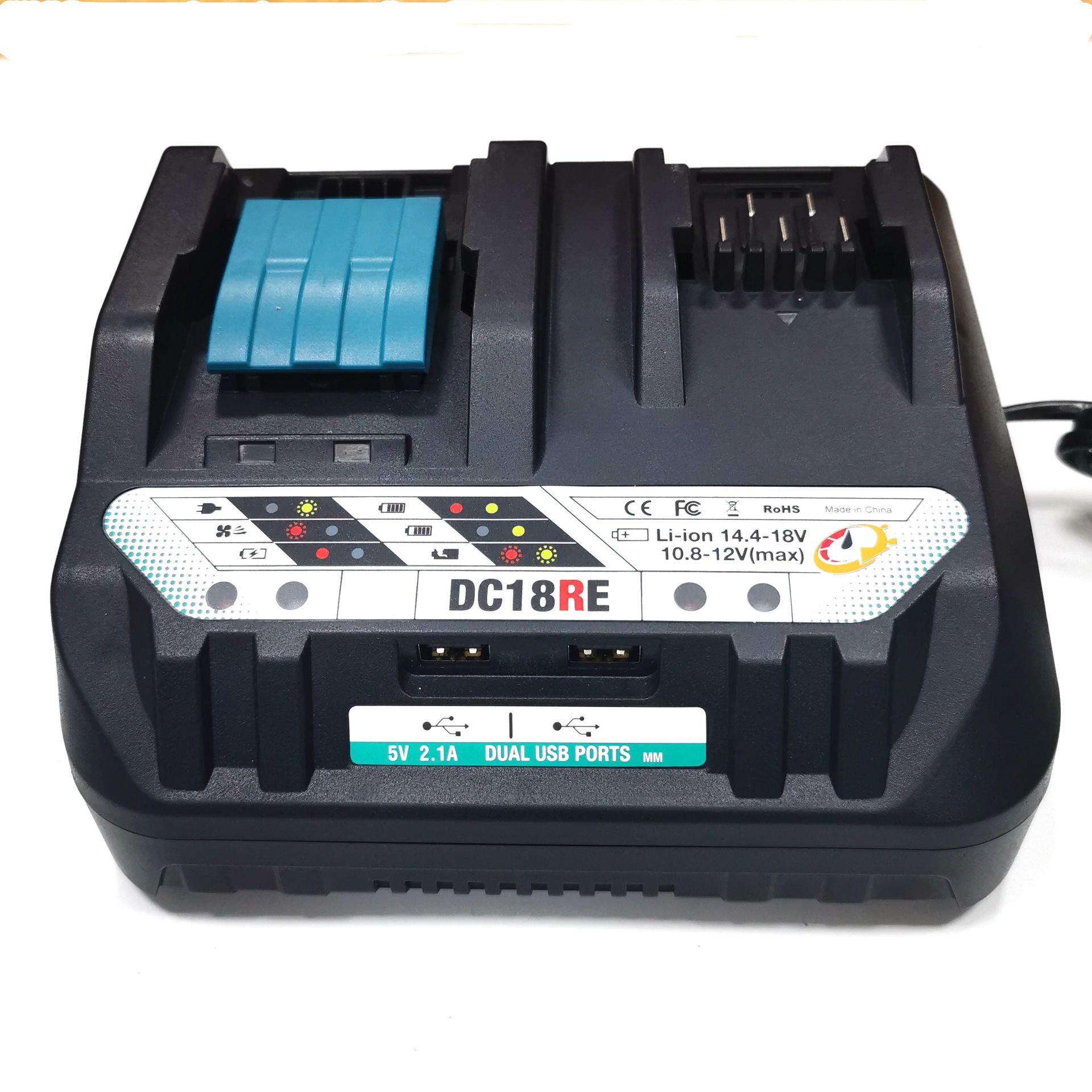 适用牧田MakitaDC18RE双充双USB充 BL1820-1890和BL1013-1016电池