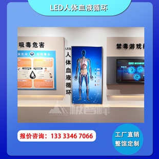 禁毒互动体验LED人体吸毒血液循环危害模拟禁毒展览展厅互动设备