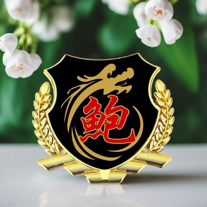 鲍氏百家姓车贴个性侧窗贴大号金属立体侧标VIP车身车标汽车尾标