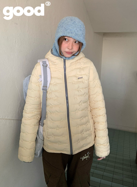 美好商店MeihaoStore「暖天星」淡黄色星星绗棉连帽排骨棉服