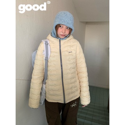 美好商店MeihaoStore「暖天星」淡黄色星星绗棉连帽排骨棉服