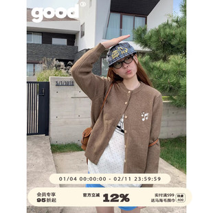 美好商店MeihaoStore[暖暖弦音]撒了一身咖啡的音符刺绣毛衣开衫