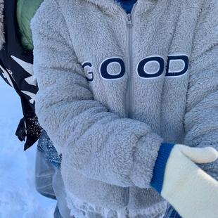 美好商店MeihaoStore基础不挑人 good仿羊羔毛连帽夹棉外套