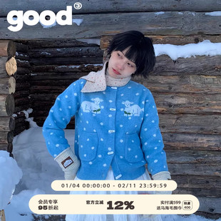 美好商店MeihaoStore跟冬天超适配的小羊波点芝麻底毛衣开衫