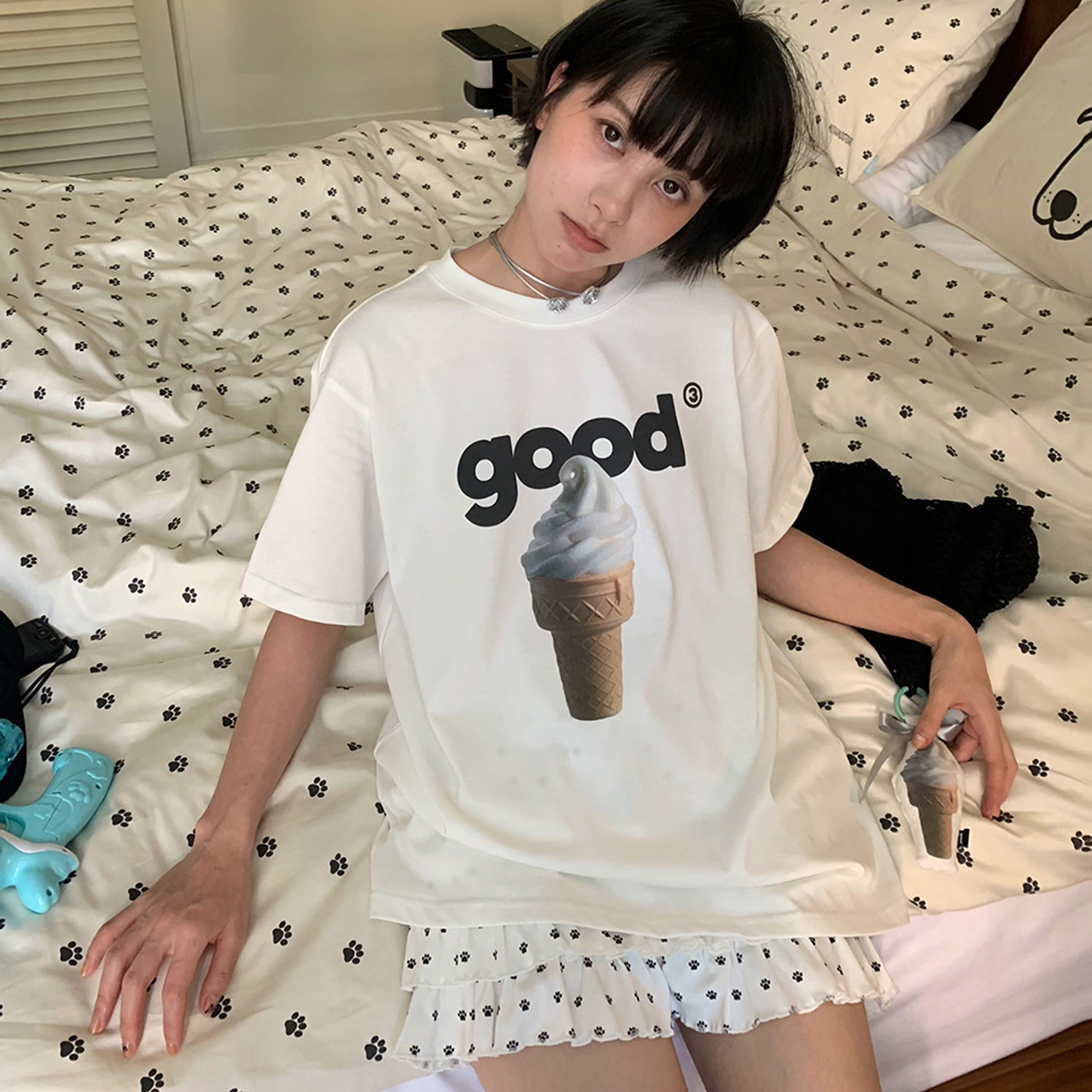 美好商店甜甜冰淇淋短袖T恤