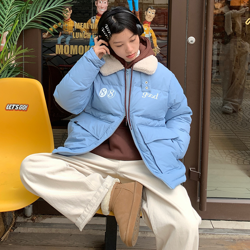 美好商店休闲翻领羽绒服