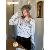 美好商店MeihaoStore「波波绒驰」马年波点小飞马针织毛衣开衫