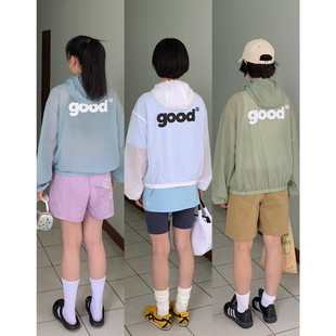 美好商店MeihaoStore三色good印花基础短款 防晒连帽外套UPF50