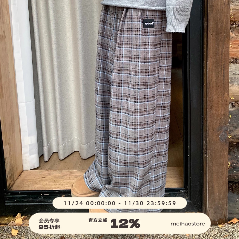 美好商店格子休闲裤格子