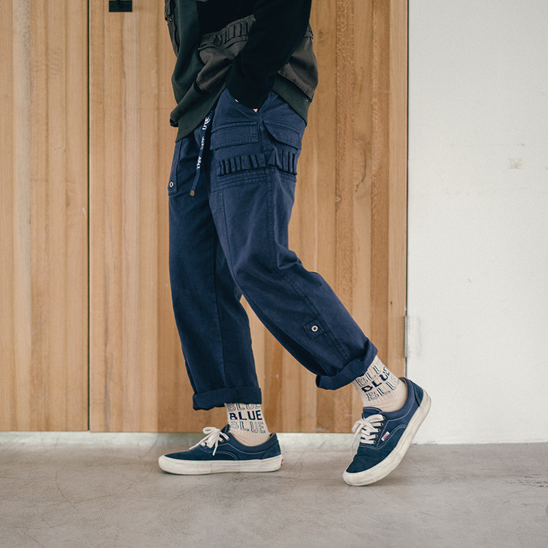 PROS BY CH 原創多功能軍事彈藥褲複古工裝褲男 純色寬松直筒褲子在類目 男裝, 休閒褲中 - 來自Buy2taobao.com提供專業的淘寶代購服務