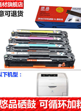 悠品Cartridge 318易加粉硒鼓 适用佳能LBP7200Cd 7200Cdn 7660cdn彩色激光打印机墨粉盒 墨盒CRG318黑青黄红