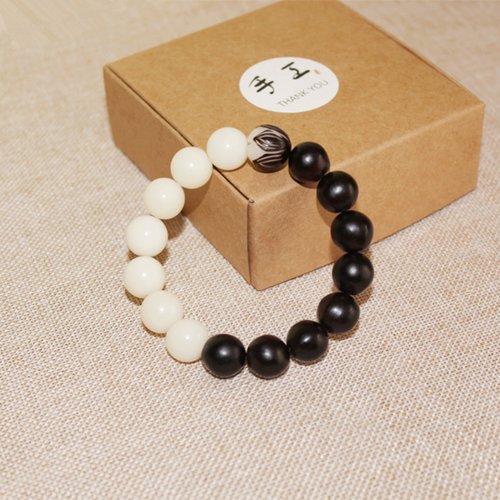 黑白无患子菩提根男女款手链