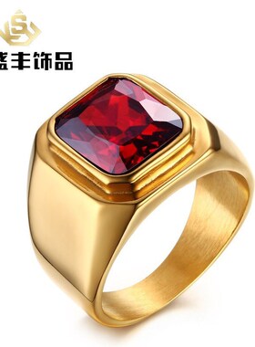 Vintage Men Jewelry Stainless Steel Ring Gold Mens Rings戒指