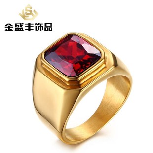 Vintage Men Jewelry Stainless Steel Ring Gold Mens Rings戒指