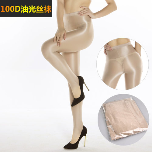 100D夜店歌手油光闪亮丝袜连裤袜珠光反光舍宾袜ds舞台演出油光袜