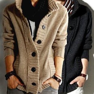 Turtleneck winter sweater men coat jacket cardigan