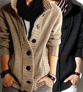 Turtleneck winter sweater men coat jacket cardigan