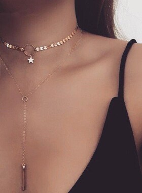Звезда кисточкой ожерелье星星流苏颈链