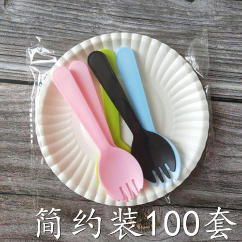 100套圆形长形盘刀叉蛋糕