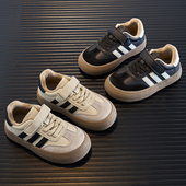 子2026春秋新款 男童运动鞋 儿童德训鞋 加绒二棉板鞋 冬季 真皮女童鞋