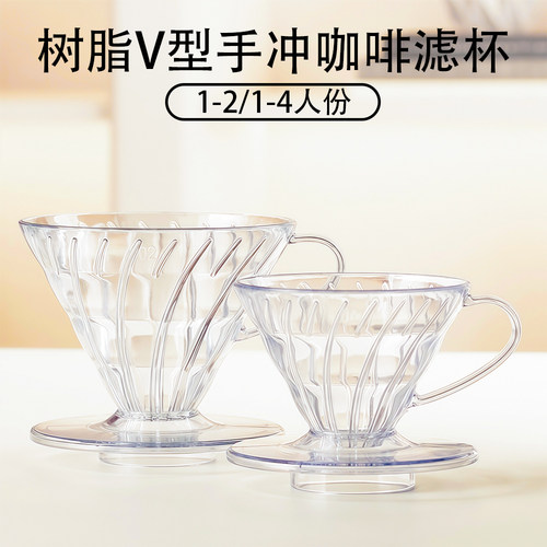 V60透明手冲咖啡过滤杯