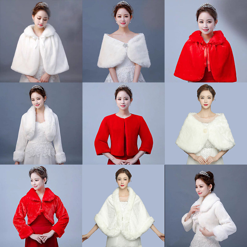 结婚伴娘礼服旗袍外搭高端披肩图片