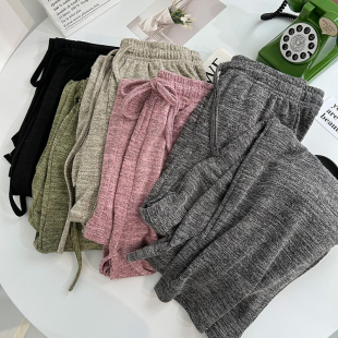 防蚊长裤 软糯针织阔腿裤 垂感高级感休闲薄款 女春夏新款 直筒拖地裤