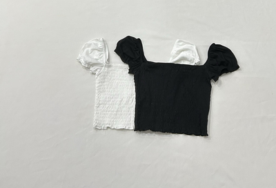 12.31瑞典源货夏季短款修身弹力上衣女