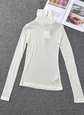 9.19源货少量F单高领薄款修身打底长袖针织上衣女