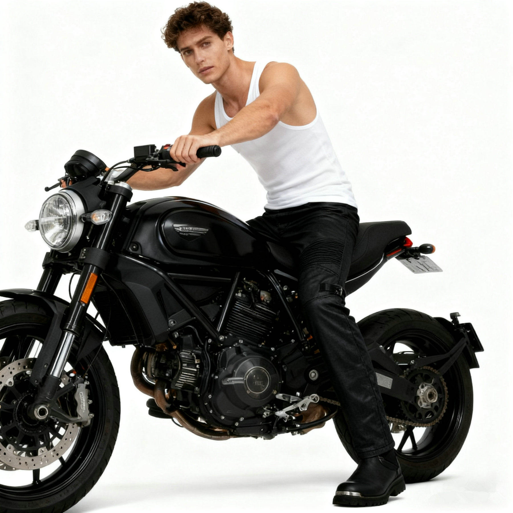 VOLERO 摩托车涂层牛仔裤男 复古休闲直筒机车骑行裤越野通勤防摔