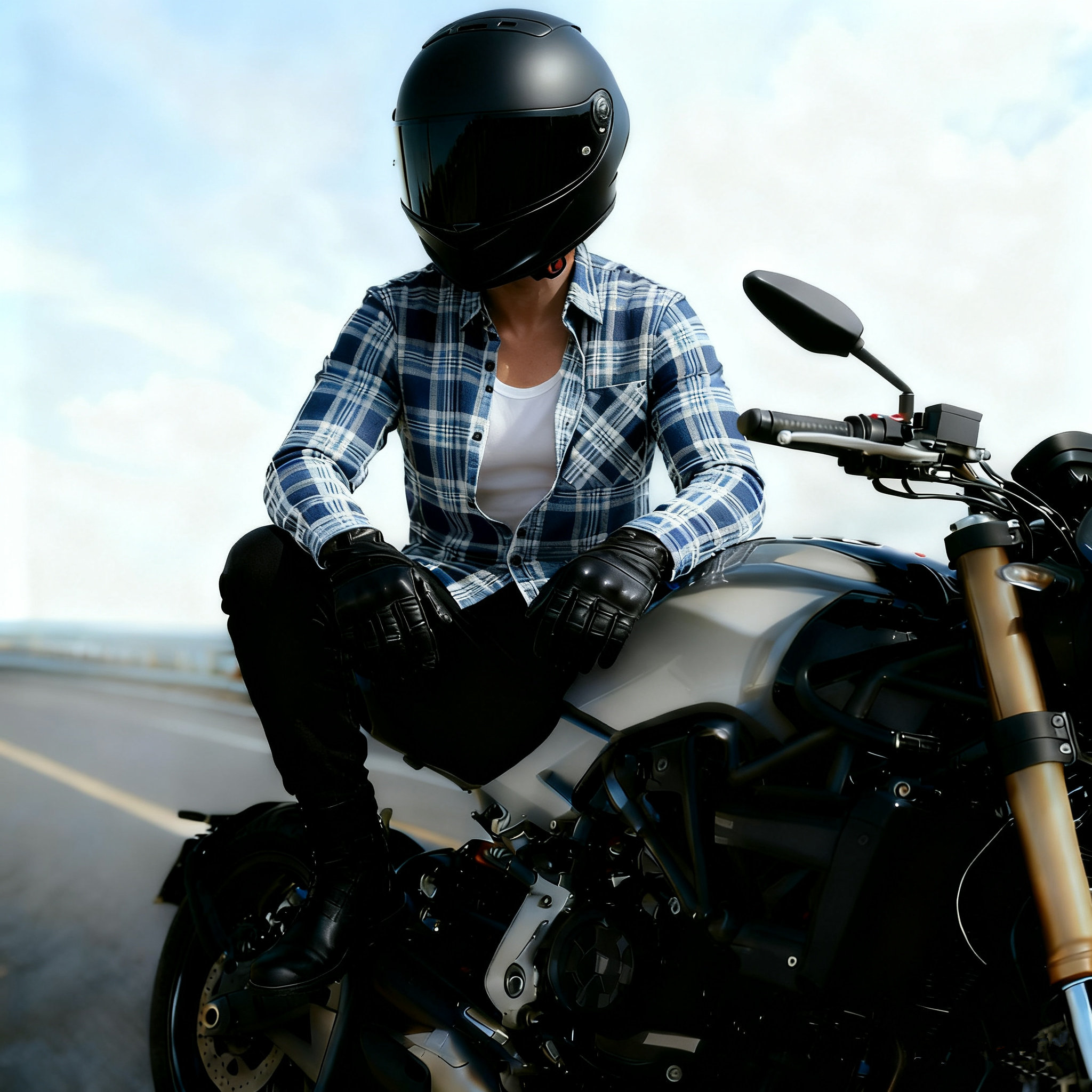 VOLERO哈雷摩托车复古格子冲锋衣