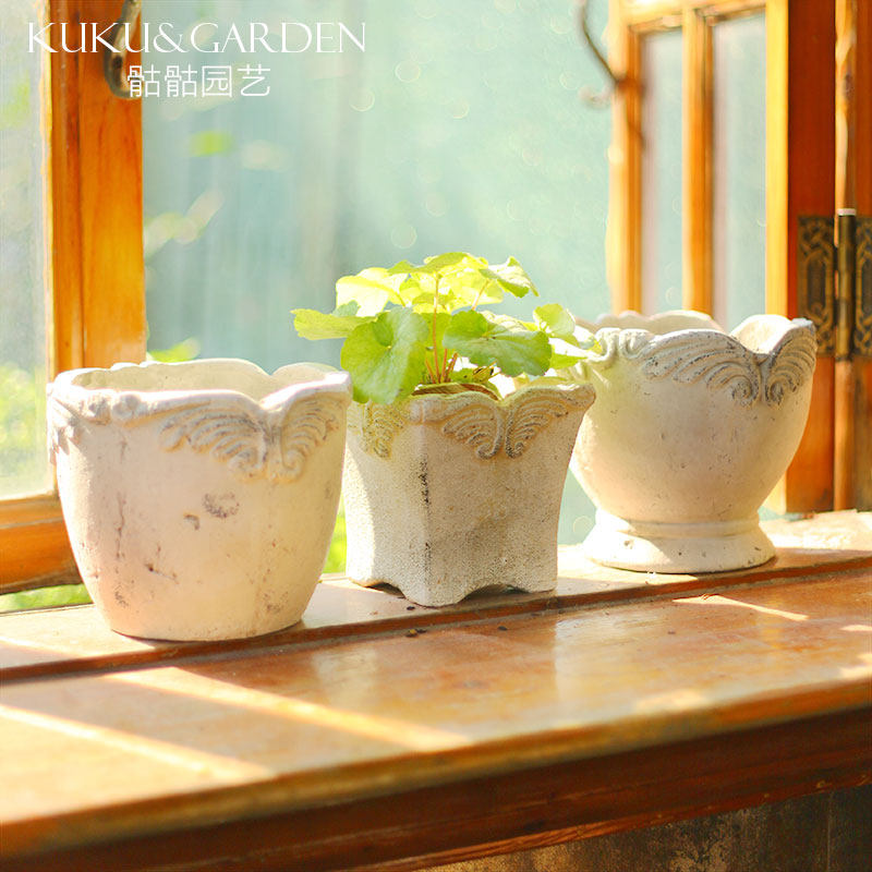 多肉花盆创意土陶罐仿古做旧粗陶手工植物椭圆形方形浮雕小花盆,鲜花速递/花卉仿真/绿植园艺,花盆,淘宝优惠券,粉丝福利购,淘宝优惠卷