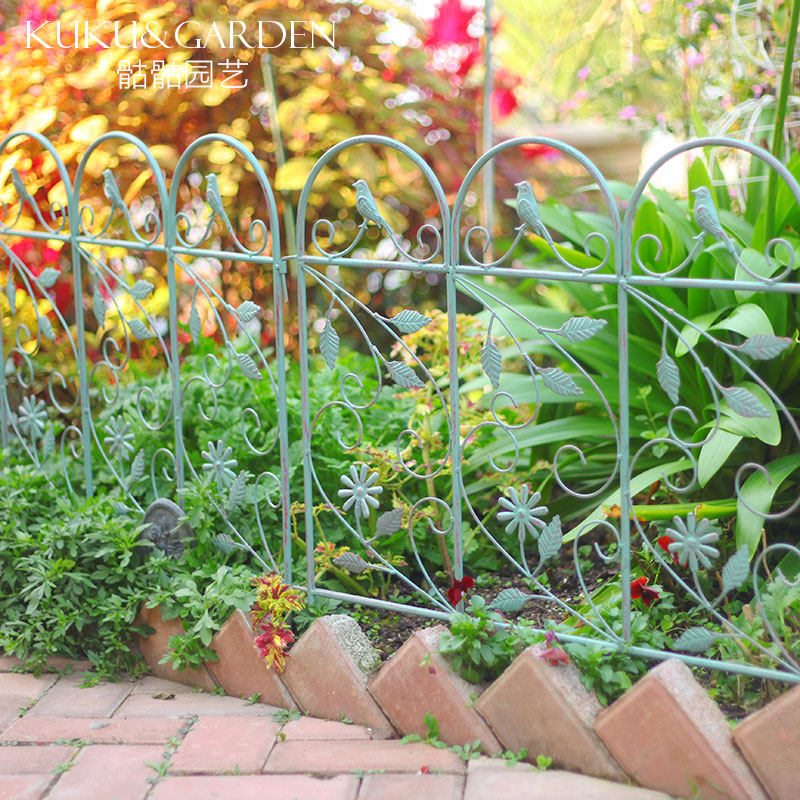 欧式复古做旧铁艺护栏围栏别墅庭院花园栅栏栏杆户外小鸟爬藤花架