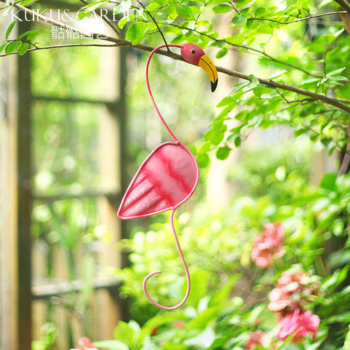 做旧铁艺火烈鸟s形花盆庭院挂钩