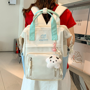 书包女生小学生补课包双肩女童三到六年级手提补习袋初中女孩背包