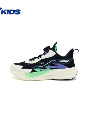 乔丹儿童男童跑步鞋网面透气2025夏季新款大童运动鞋纽扣T5520211