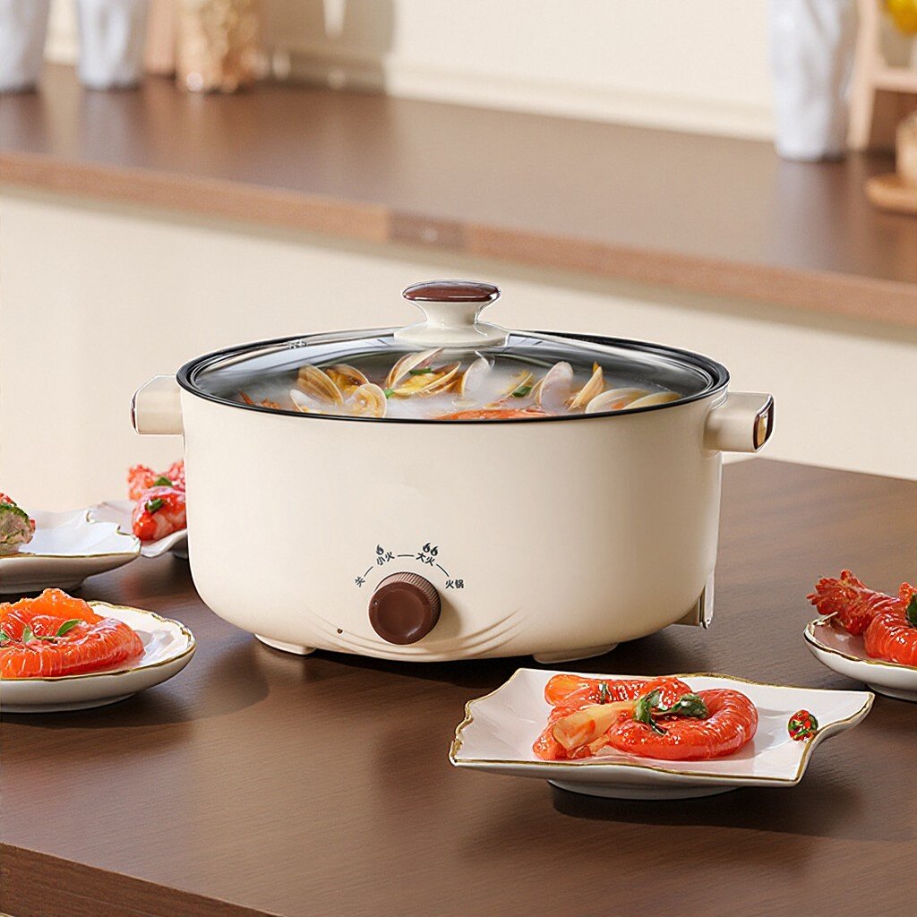 电火锅电锅家用电煮锅大容量多功能一体式电炒锅电热涮肉火锅专用,厨房电器,电煮锅,淘宝优惠券,粉丝福利购,淘宝优惠卷