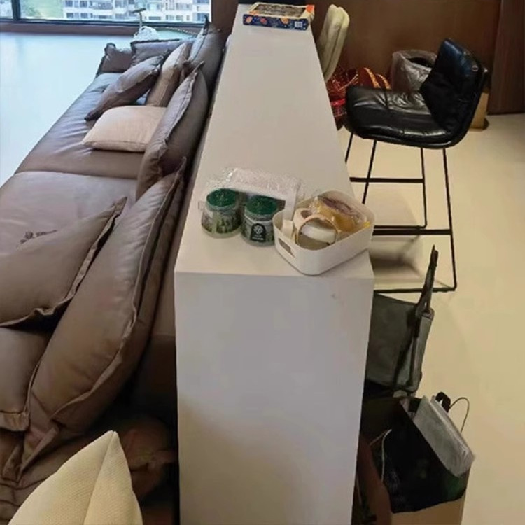 沙发后吧台桌家用厨房岩板中岛台餐桌一体吧台柜客餐厅隔断长条桌