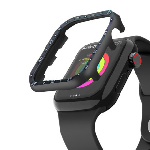 适用苹果手表8铝合金边框保护壳iWatch7se6金属刻度表盘345防摔套