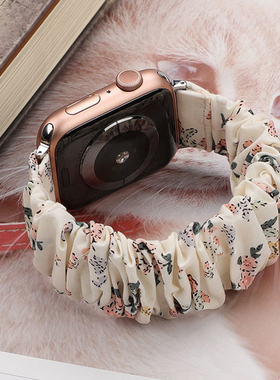 适用Apple Watch9876SE大肠发圈表带苹果手表s10创意弹力腕带45女