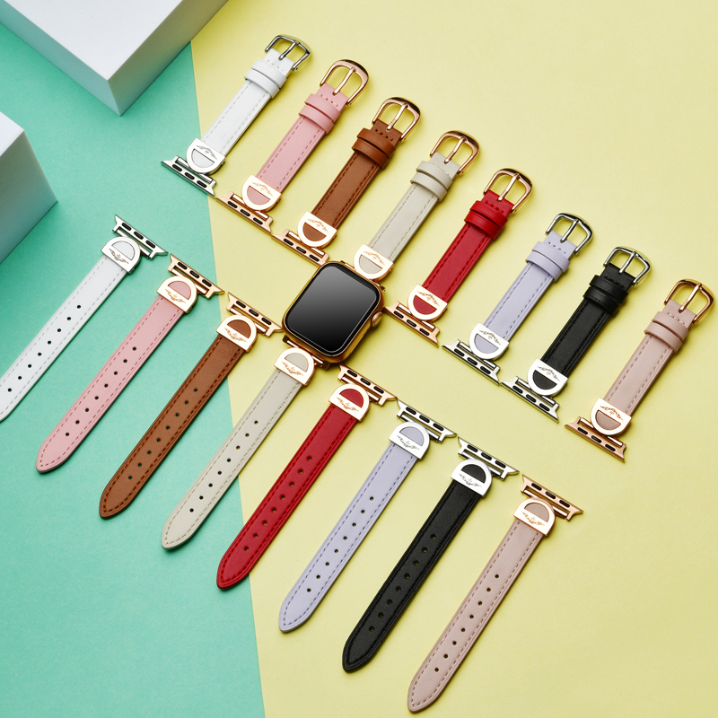 iwatch10手表金属扣皮革表带女款