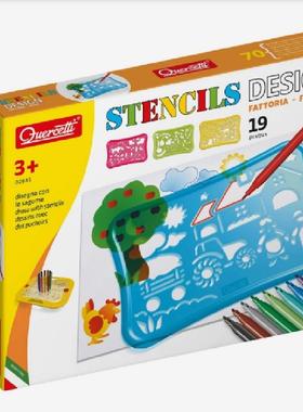 启迪Quercetti 农场模板组合 绘画模版儿童早教 3岁 19pcs 2645