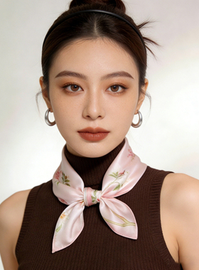 杭州丝绸26新款春秋夏季真丝丝巾女100%桑蚕丝方巾系脖高级感披肩