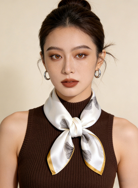 杭州丝绸2026新款夏100%桑蚕丝围巾方巾春秋季百搭真丝双绉丝巾女