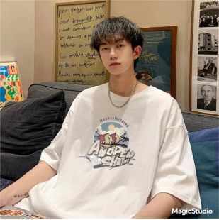 自助购物 新品 2023夏季 爆款 T恤潮 中性风半精梳半袖 当季