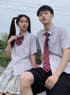 【精品】新款上市◆2026夏季情侣装JKDK制服班服学院时尚短袖衬衫