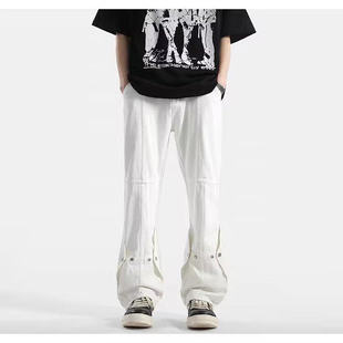 2025春秋青少年美式 上市 新款 直筒百搭排扣微喇牛仔裤 精品